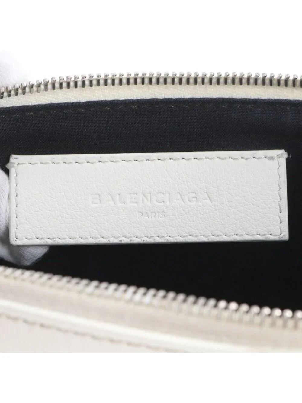 Balenciaga Everyday Logo Clip Leather Clutch Pouch Business